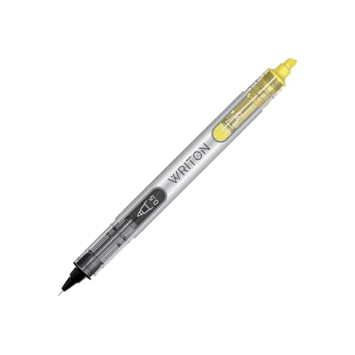 Writon Liquid Ink Rollerball Pen and Highlighter Combo, 0.5mm Extra Fine Precision Needle Point, Black Ink