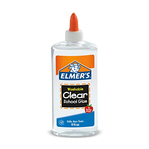 Elmer's Liquid School Glue, Clear, Washable, 9 Ounces
