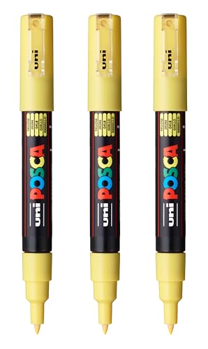 posca PC-1M Water-Based Paint Markers, Extra Fine Tip (0.7mm), 3 Count