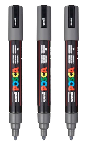 posca PC-5M Water-Based Paint Markers, Reversible Medium Tip (1.8-2.5mm), 3 Count