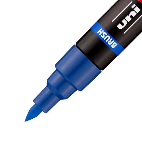 posca uni PC-5BR Water-Based Paint Markers, Reversible Brush Tip (1.0-4.0mm), 3 Count