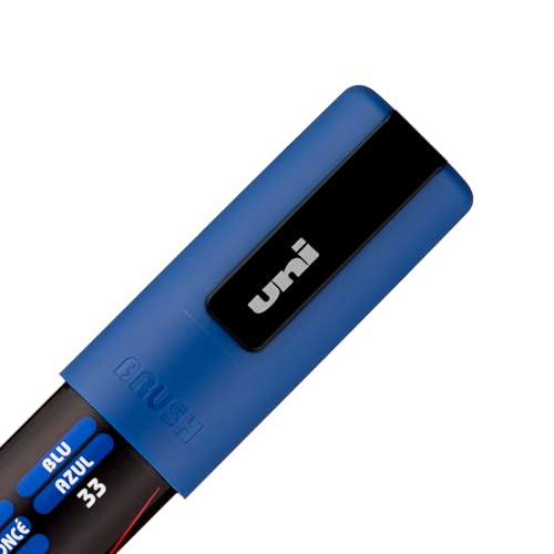 posca uni PC-5BR Water-Based Paint Markers, Reversible Brush Tip (1.0-4.0mm), 3 Count