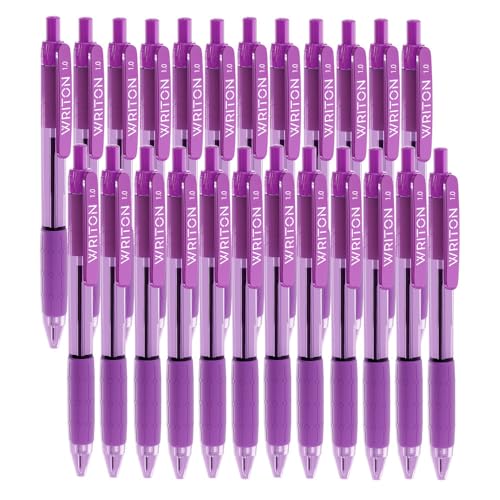 Writon Retractable Ballpoint Pens, Comfort Grip, 1.0mm Medium Point, 24 Pack