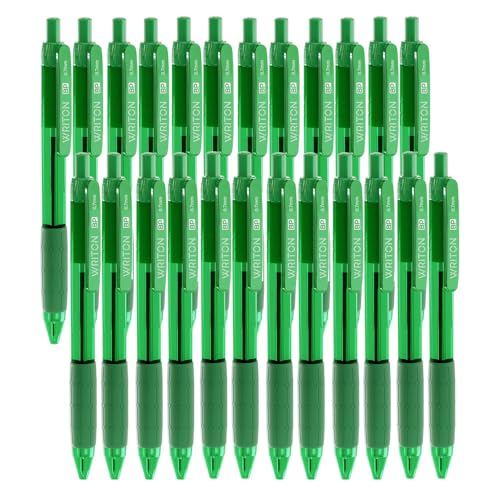 Writon Retractable Ballpoint Pens with Comfort Grip, 0.7mm Fine Point, 24 Pack