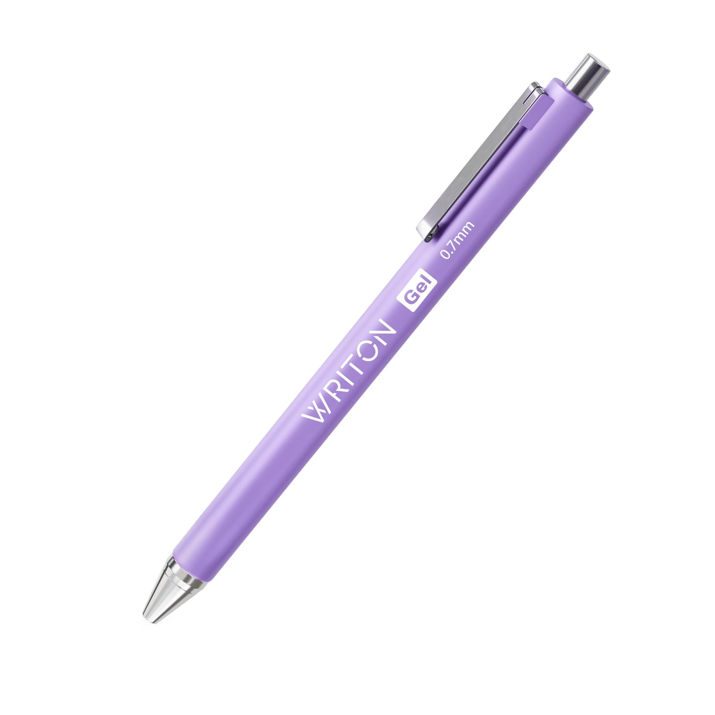 Writon Retractable Gel Pens, Comfort Barrel, 0.7mm Fine Point, Purple Ink, 12 Pack