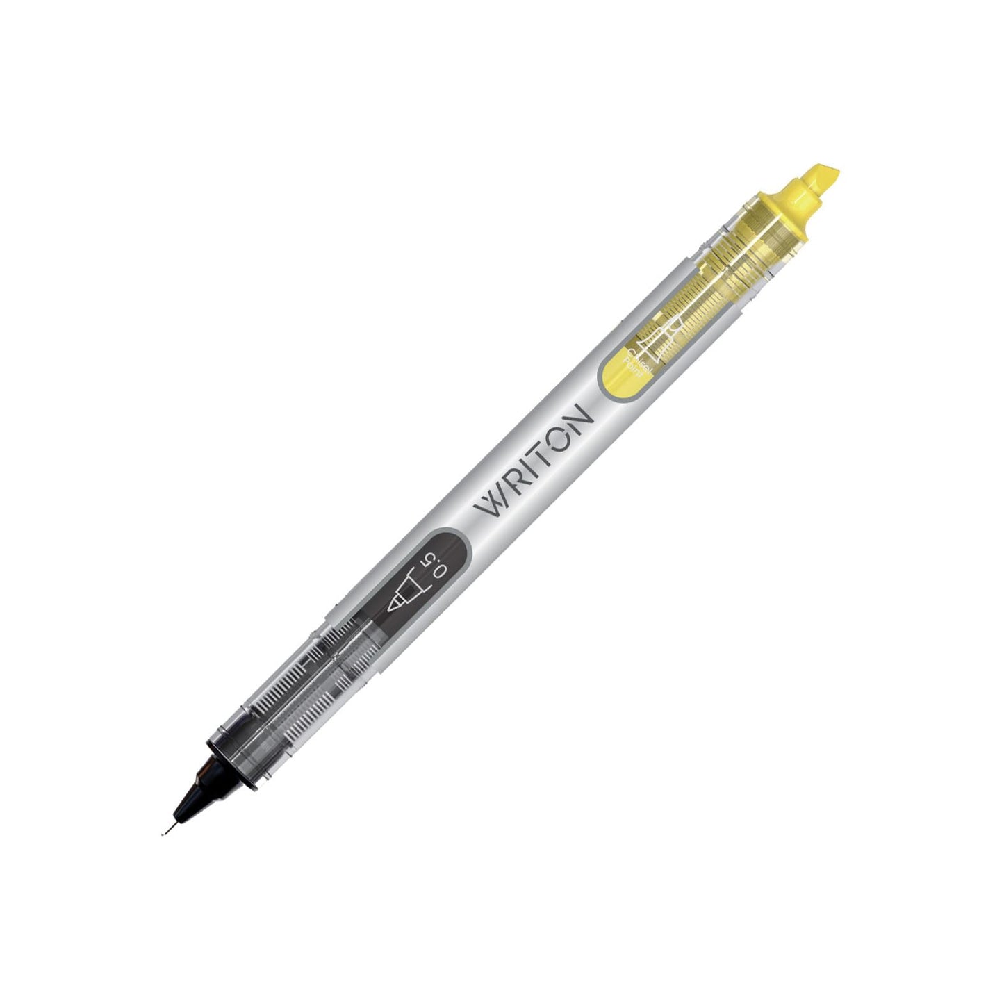 Writon Liquid Ink Rollerball Pen and Highlighter Combo, 0.5mm Extra Fine Precision Needle Point, Black Ink