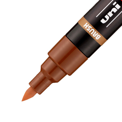 posca uni PC-5BR Water-Based Paint Markers, Reversible Brush Tip (1.0-4.0mm), 3 Count