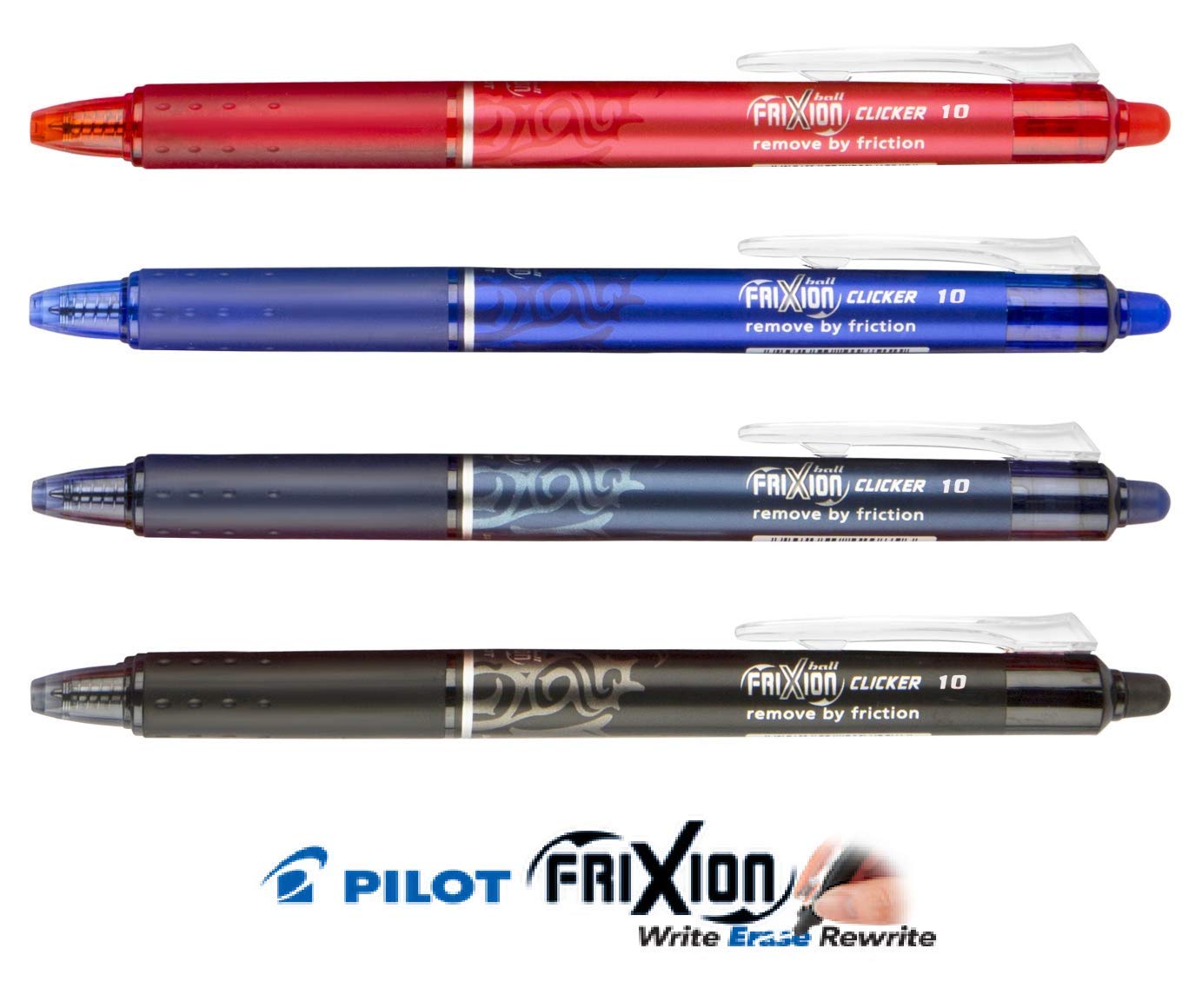 PILOT FriXion Clicker pen 1.0mm, Erasable Gel Pens, Bold Point, 6 pack (Blue)