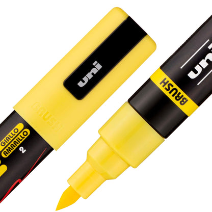posca uni PC-5BR Water-Based Paint Markers, Reversible Brush Tip (1.0-4.0mm), 3 Count