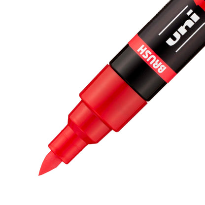 posca uni PC-5BR Water-Based Paint Markers, Reversible Brush Tip (1.0-4.0mm), 3 Count