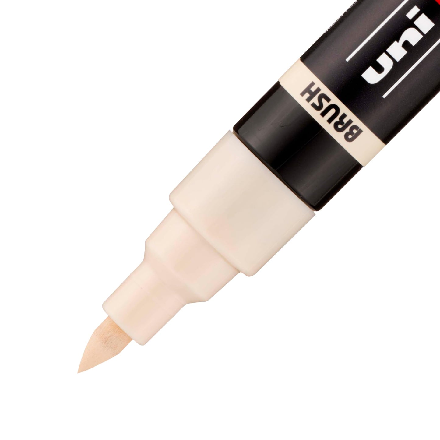 posca uni PC-5BR Water-Based Paint Markers, Reversible Brush Tip (1.0-4.0mm), 3 Count