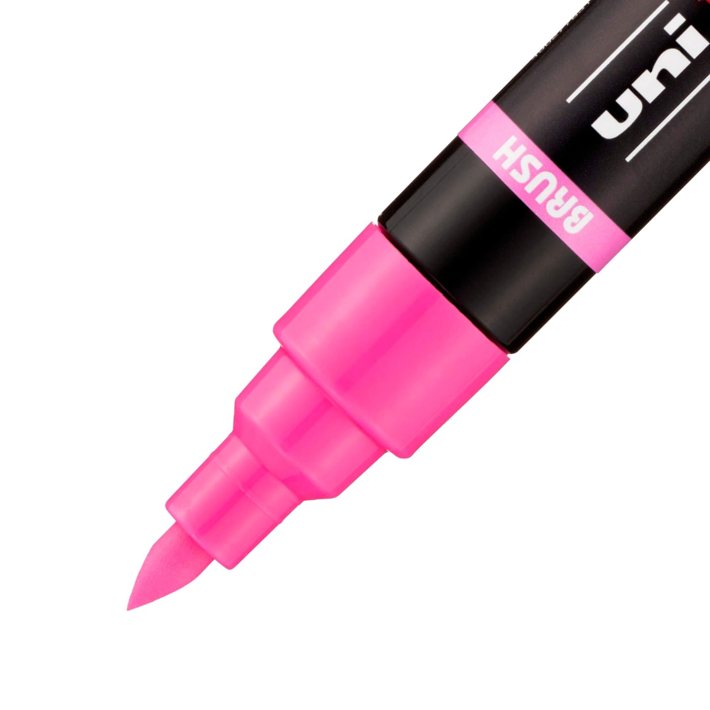 posca uni PC-5BR Water-Based Paint Markers, Reversible Brush Tip (1.0-4.0mm), 3 Count