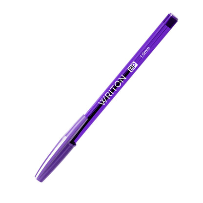 Writon Round Stick Ballpoint Pens, 1.0mm Medium Point, Purple Ink, 24 Pack