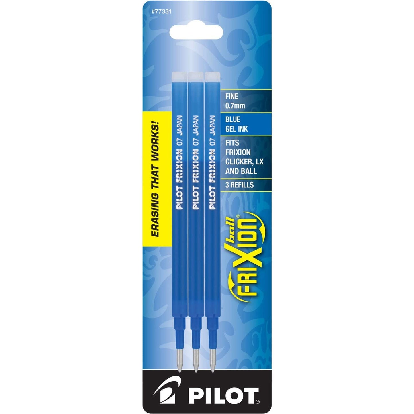 Pilot Gel Ink Refills for FriXion Erasable Gel Ink Pen, Fine Point, Blue Ink, 6 Packs total of 18 refills (77331)