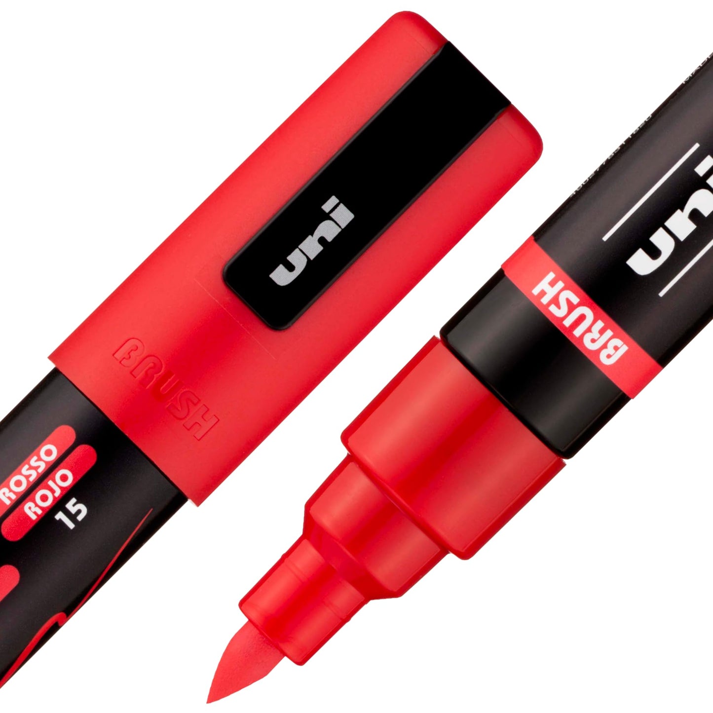 posca uni PC-5BR Water-Based Paint Markers, Reversible Brush Tip (1.0-4.0mm), 3 Count