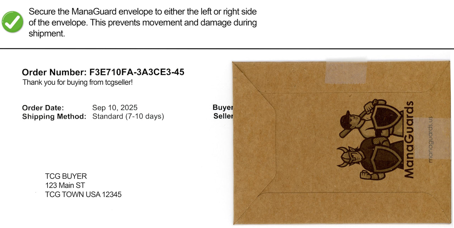 Managuards Trading Card Shipping Protection – 3x4 Semi Rigid Protective Envelope for TCG and Sports Cards, PWE Compatible (Pack of 200)