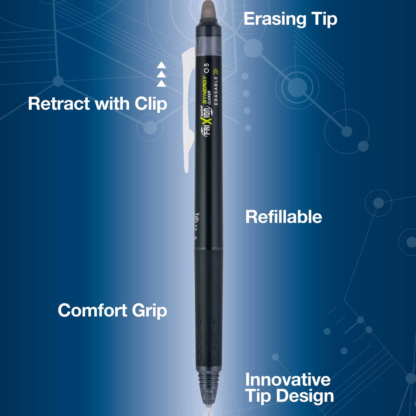 PILOT FriXion Synergy Clicker Erasable, Refillable & Retractable Gel Ink Pens