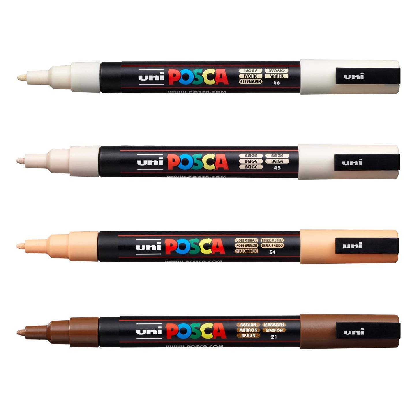 Posca Paint Markers Set of 4 Warm Neutral Tones; 3M Fine Markers with Reversible Tips Marker Set of Acrylic Paint Pens Pens for Art Supplies; Fabric Paint; Fabric Markers