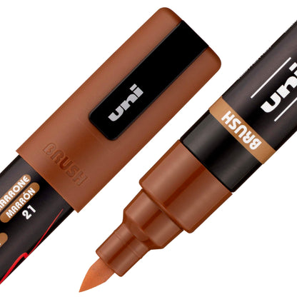 posca uni PC-5BR Water-Based Paint Markers, Reversible Brush Tip (1.0-4.0mm), 3 Count