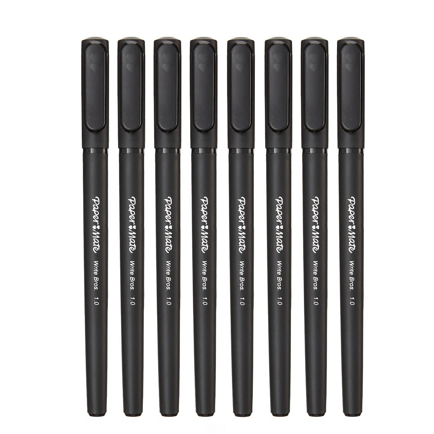 Paper Mate Write Bros Ballpoint Stick Pen, Black Ink with Black Barrel, 1mm Medium Point - 8 Pack (2140570)