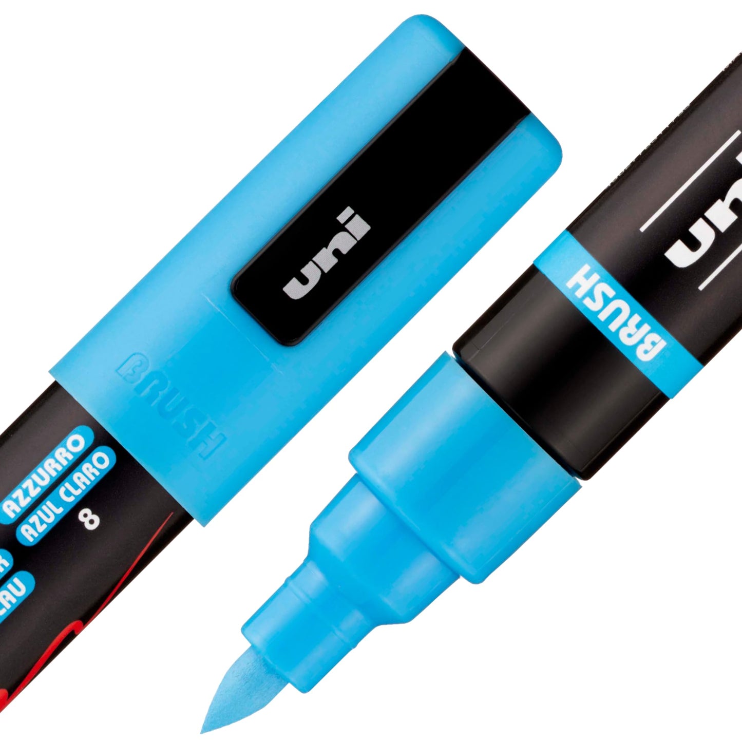 posca uni PC-5BR Water-Based Paint Markers, Reversible Brush Tip (1.0-4.0mm), 3 Count