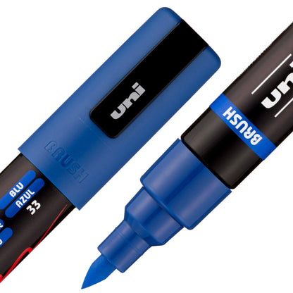 posca uni PC-5BR Water-Based Paint Markers, Reversible Brush Tip (1.0-4.0mm), 3 Count