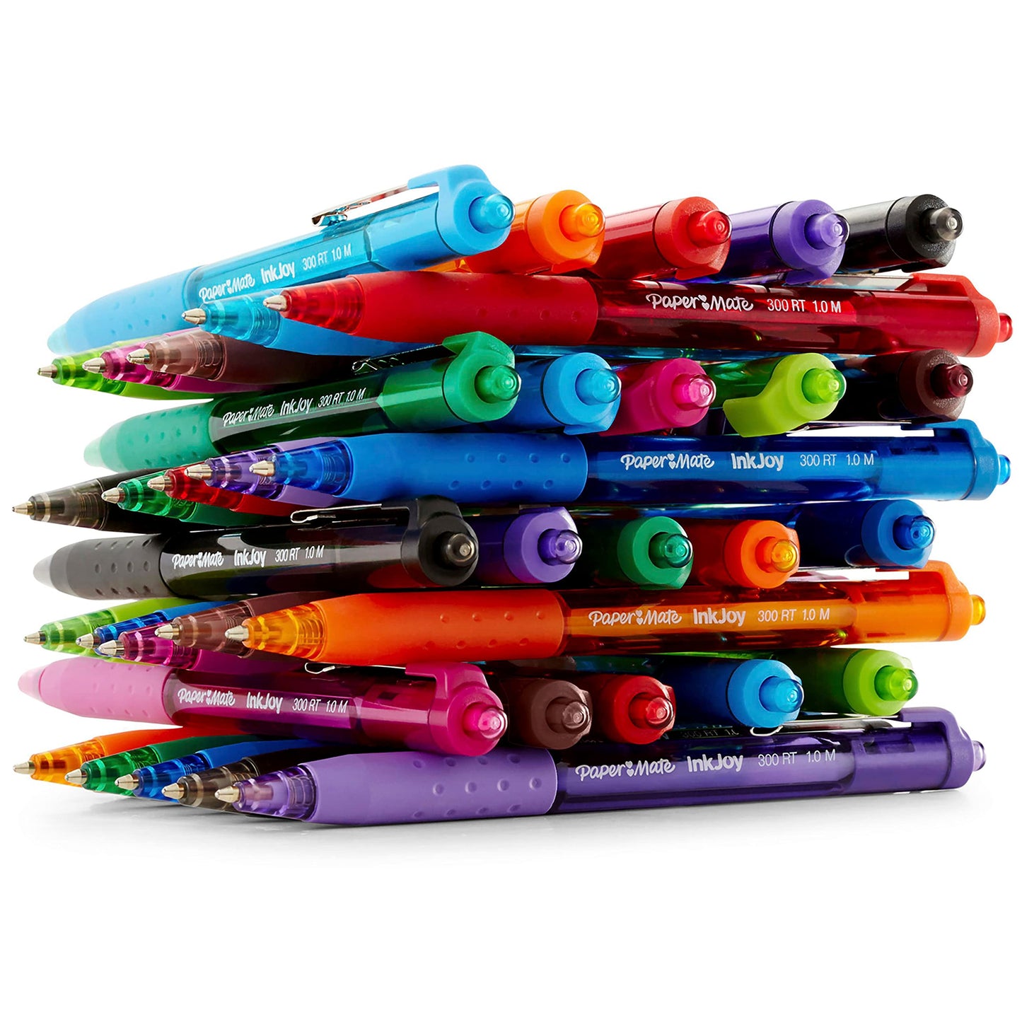 Paper Mate InkJoy 300RT Retractable Ballpoint Pens, Medium Point, Black/Red/Blue Ink, 8 Pack (1945918)