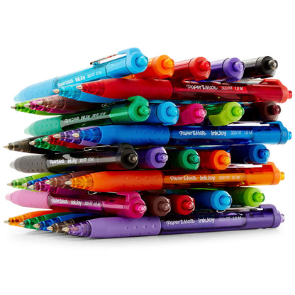 Paper Mate InkJoy 300RT Retractable Ballpoint Pens, Medium Point, Black/Red/Blue Ink, 8 Pack (1945918)
