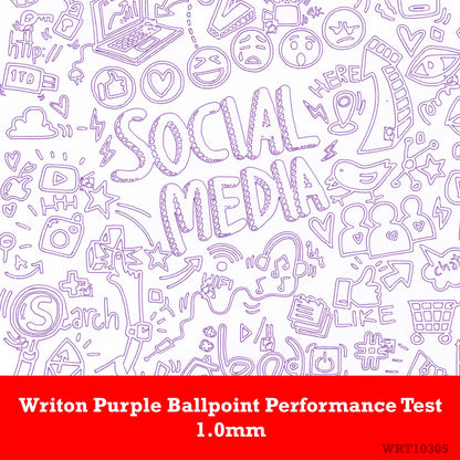 Writon Round Stick Ballpoint Pens, 1.0mm Medium Point, Purple Ink, 24 Pack