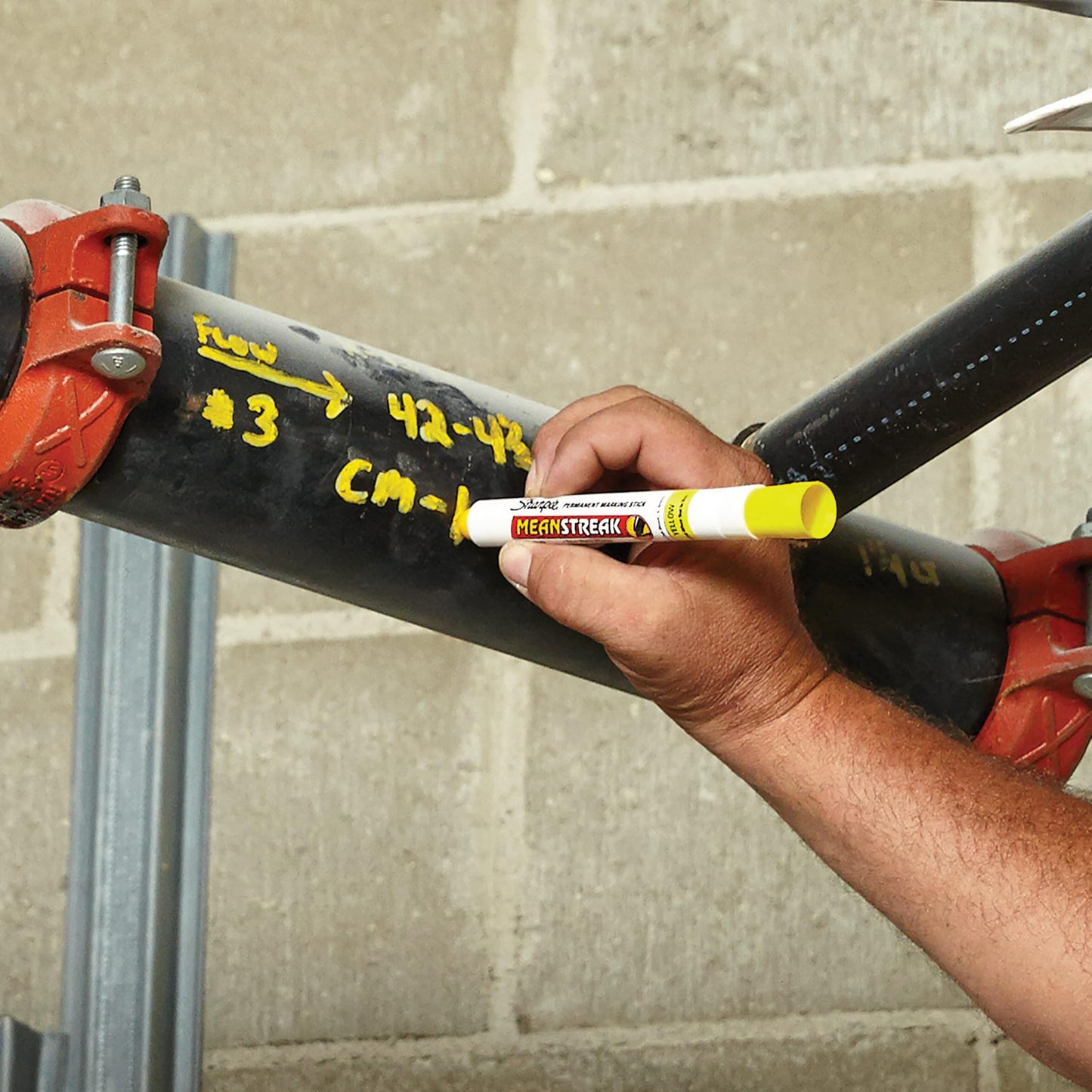 Sharpie Mean Streak Permanent Marking Stick, Bullet Tip, Yellow (Pack of 12)