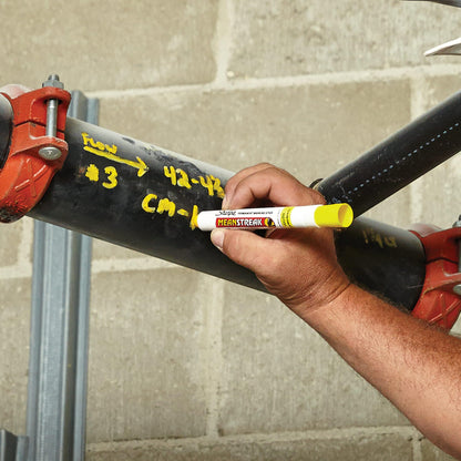 Sharpie Mean Streak Permanent Marking Stick, Bullet Tip, Yellow (Pack of 12)