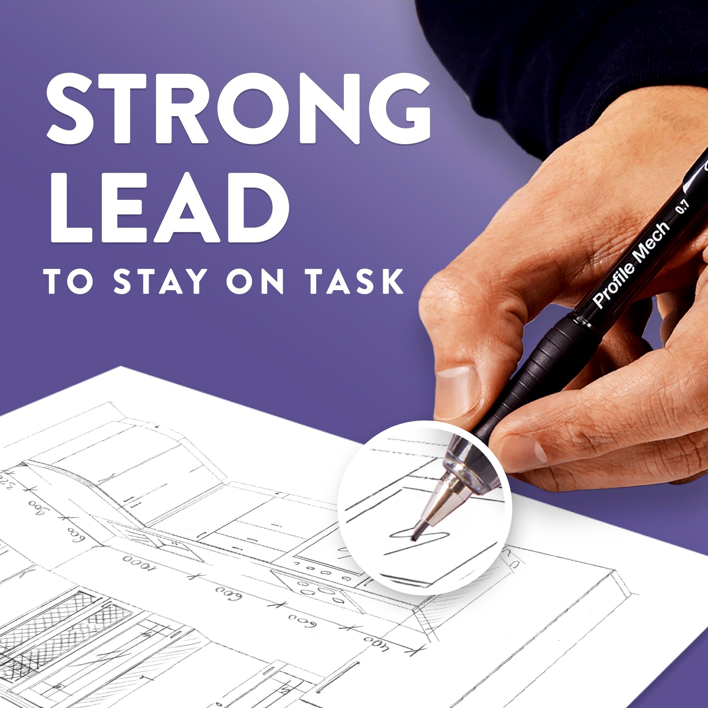 Paper Mate Profile Mech Mechanical Pencil Set, 0.7 mm #2 Pencil Lead, Includes Lead Refill and Eraser Refills, Assorted Barrel Colors, 2 Count