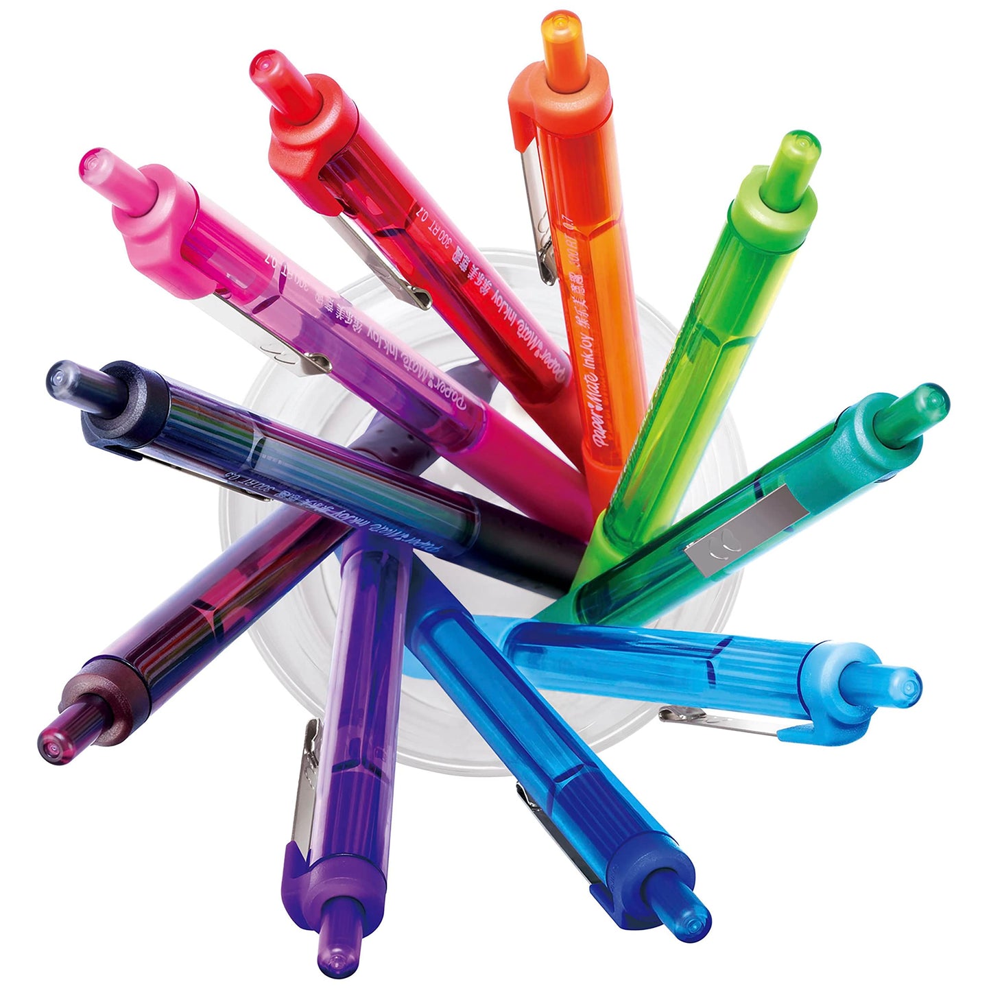 Paper Mate InkJoy 300RT Retractable Ballpoint Pens, Medium Point, Black/Red/Blue Ink, 8 Pack (1945918)