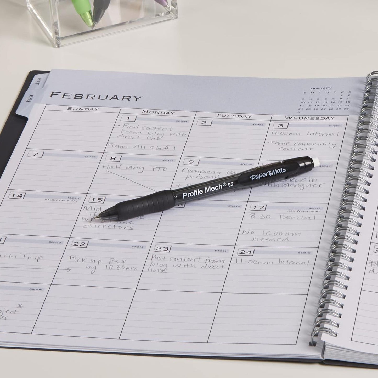 Paper Mate Profile Mechanical Pencils, 0.7 mm, HB #2 Lead, Black Barrel, Pack Of 4 Pencils