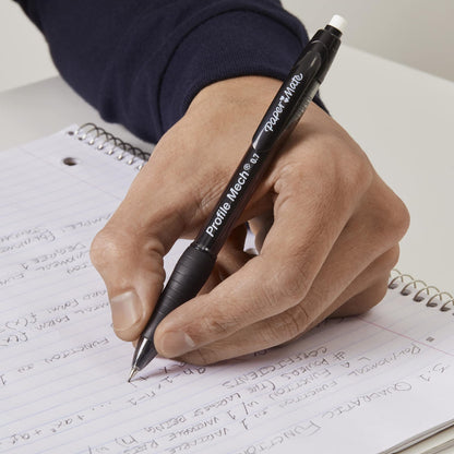 Paper Mate Profile Mechanical Pencils, 0.7 mm, HB #2 Lead, Black Barrel, Pack Of 4 Pencils