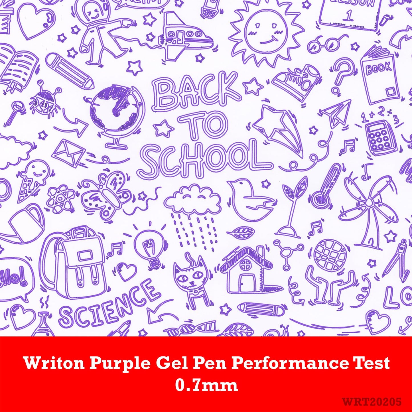 Writon Retractable Gel Pens, Comfort Barrel, 0.7mm Fine Point, Purple Ink, 12 Pack